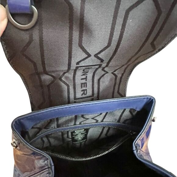 Hunter Original Refined Patent Leather Mini Backpack Blue - Picture 7 of 12